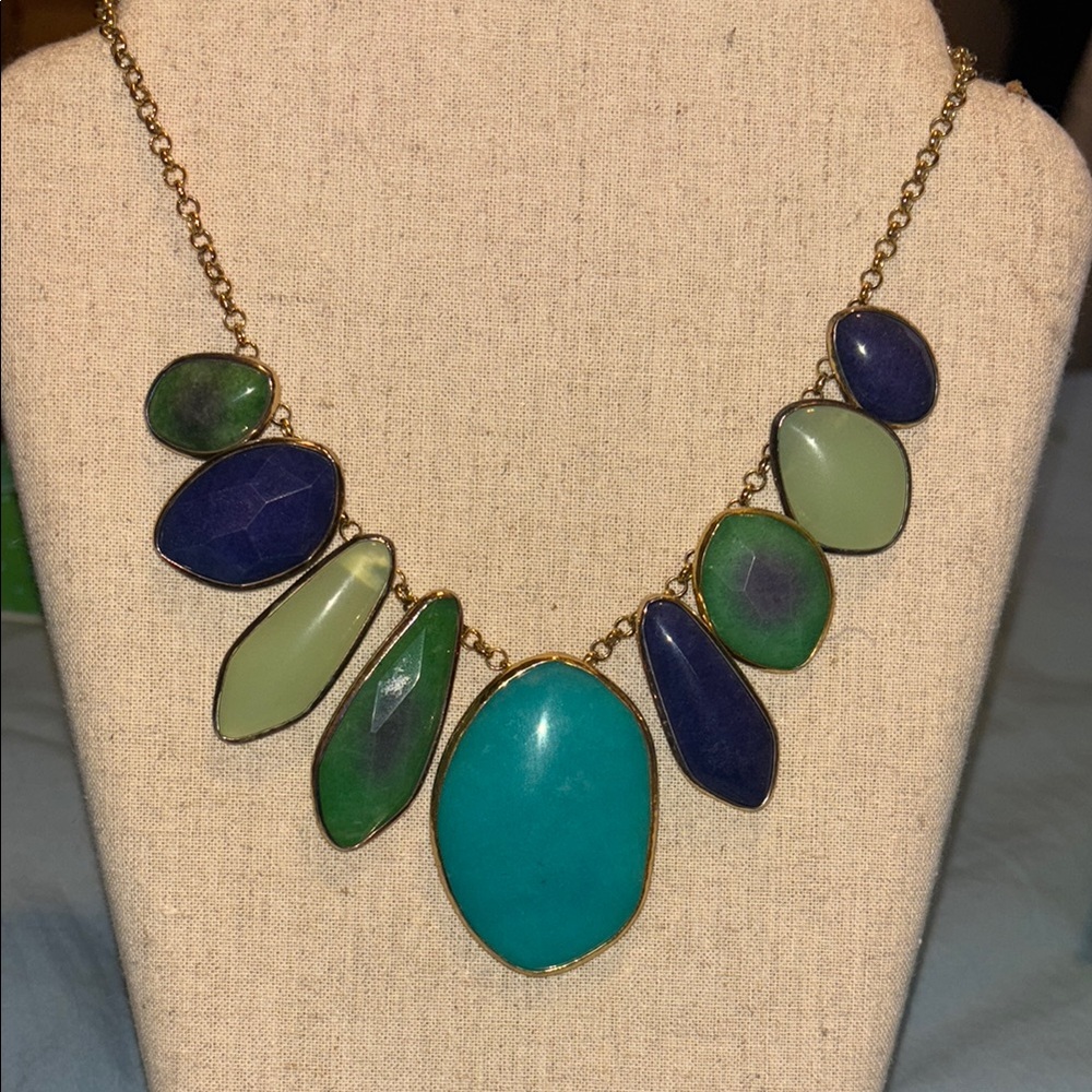 Stella & Dot Blue and Green Statement Necklace